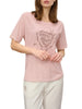 Blauer T-shirt donna Havey con logo strass rosa