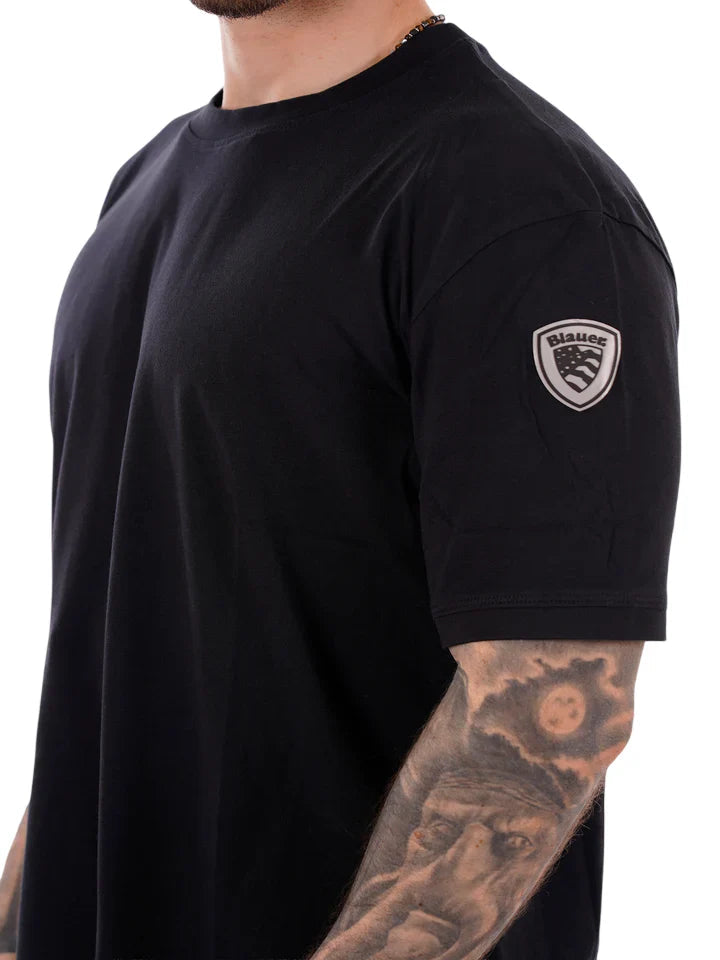 Blauer T-shirt uomo con patch logato nero 26SBLUH02068-007439 999 BLAUER 