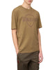 Blauer T-shirt manica corta uomo con logo marrone