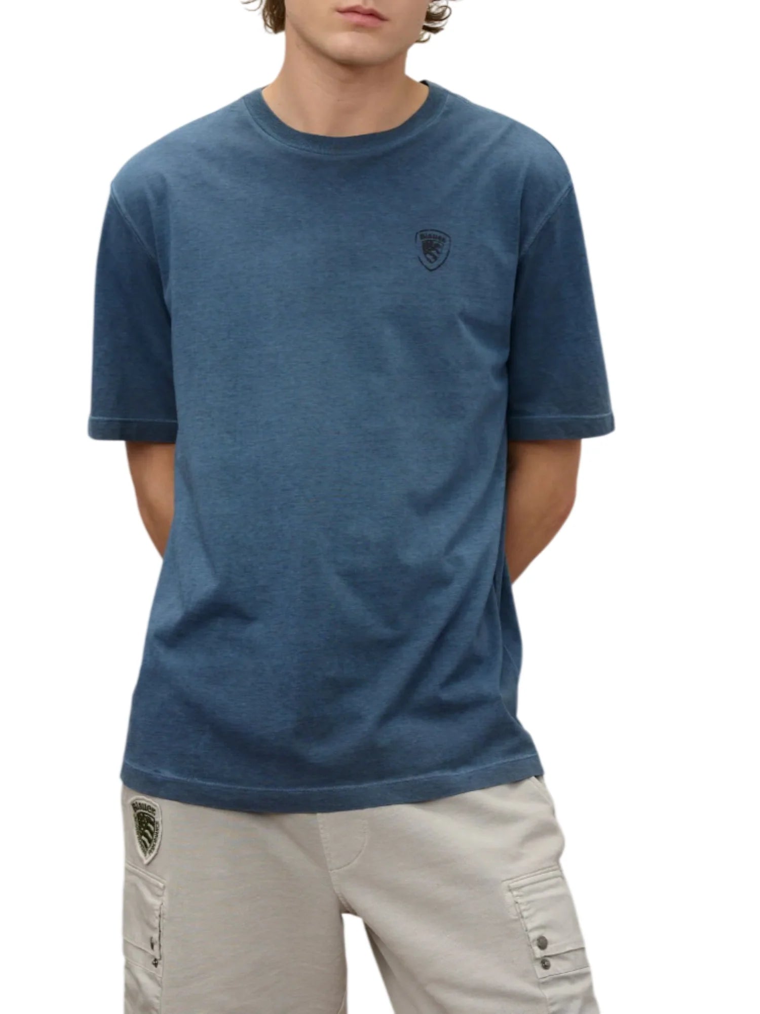 Blauer T-shirt uomo manica corta effetto sfumato blu 26SBLUH02347-007495 888 BLAUER 