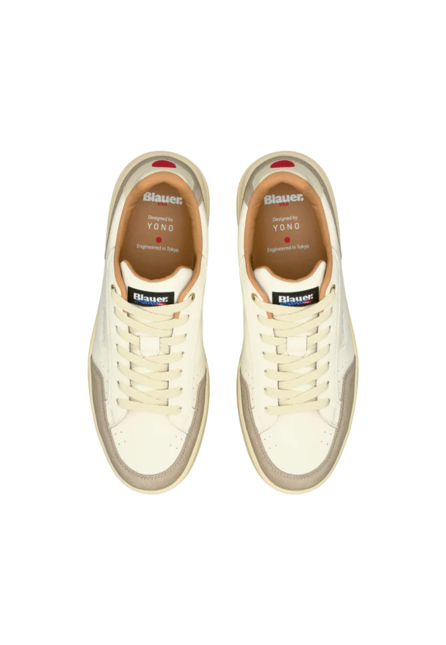 Blauer sneakers uomo Kyoto in pelle e suede panna beige S6KYOTO01-LEC CRE BLAUER 