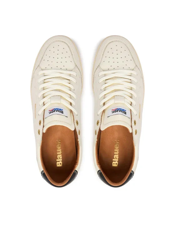 Blauer snekaers uomo Murray in pelle panna S6MURRAY20-LEA WHI BLAUER 