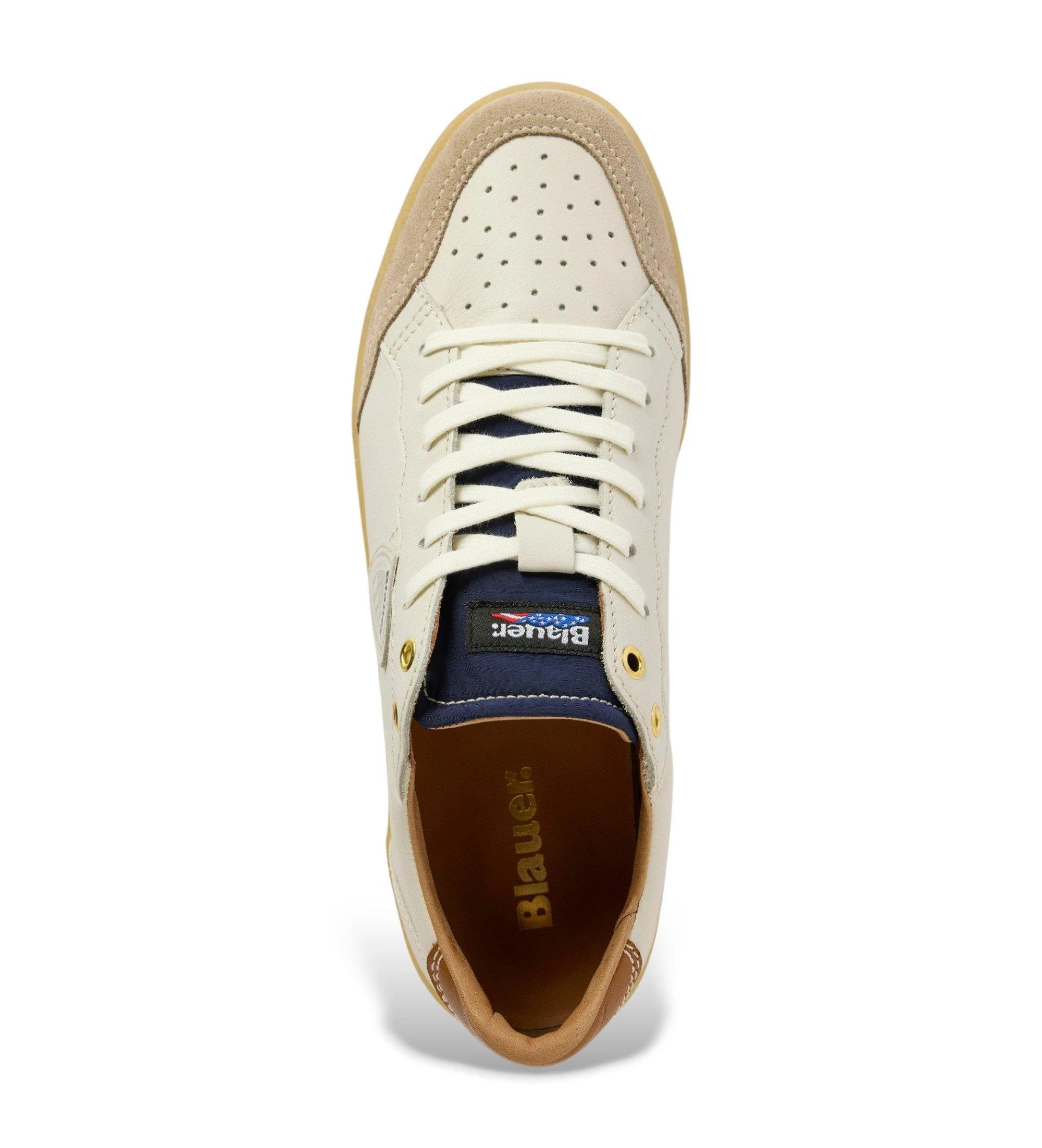 Blauer sneakers uomo Murray in pelle panna S6MURRAY21-LES NVY-BRW BLAUER 