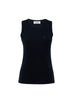Blugirl canotta in jersey con logo strass blu scuro