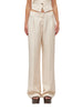 Blugirl pantaloni wide leg misto lino rosa cipria