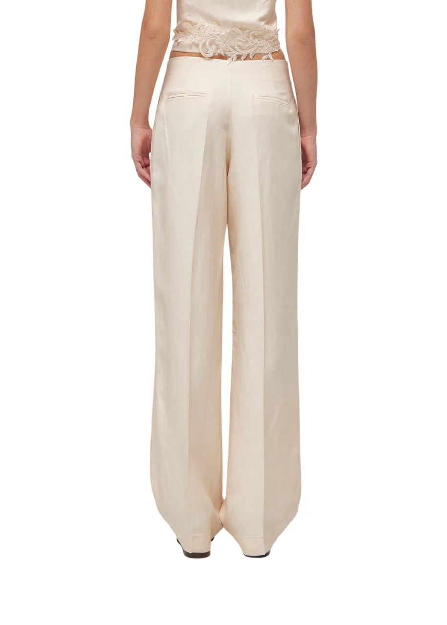 Blugirl pantaloni wide leg misto lino rosa cipria RA6094T8823 21406 BLUGIRL 