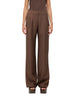 Blugirl pantaloni wide leg misto lino marrone
