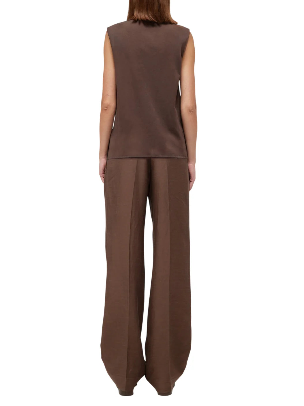 Blugirl T-shirt smanicata con ricami floreali marrone RA6152J5003 90913 BLUGIRL 