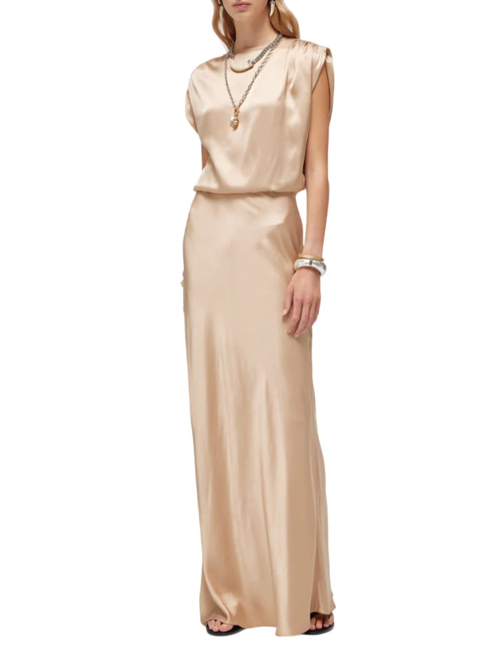 Blugirl gonna lunga in raso beige RA6168T448A 61212 BLUGIRL 