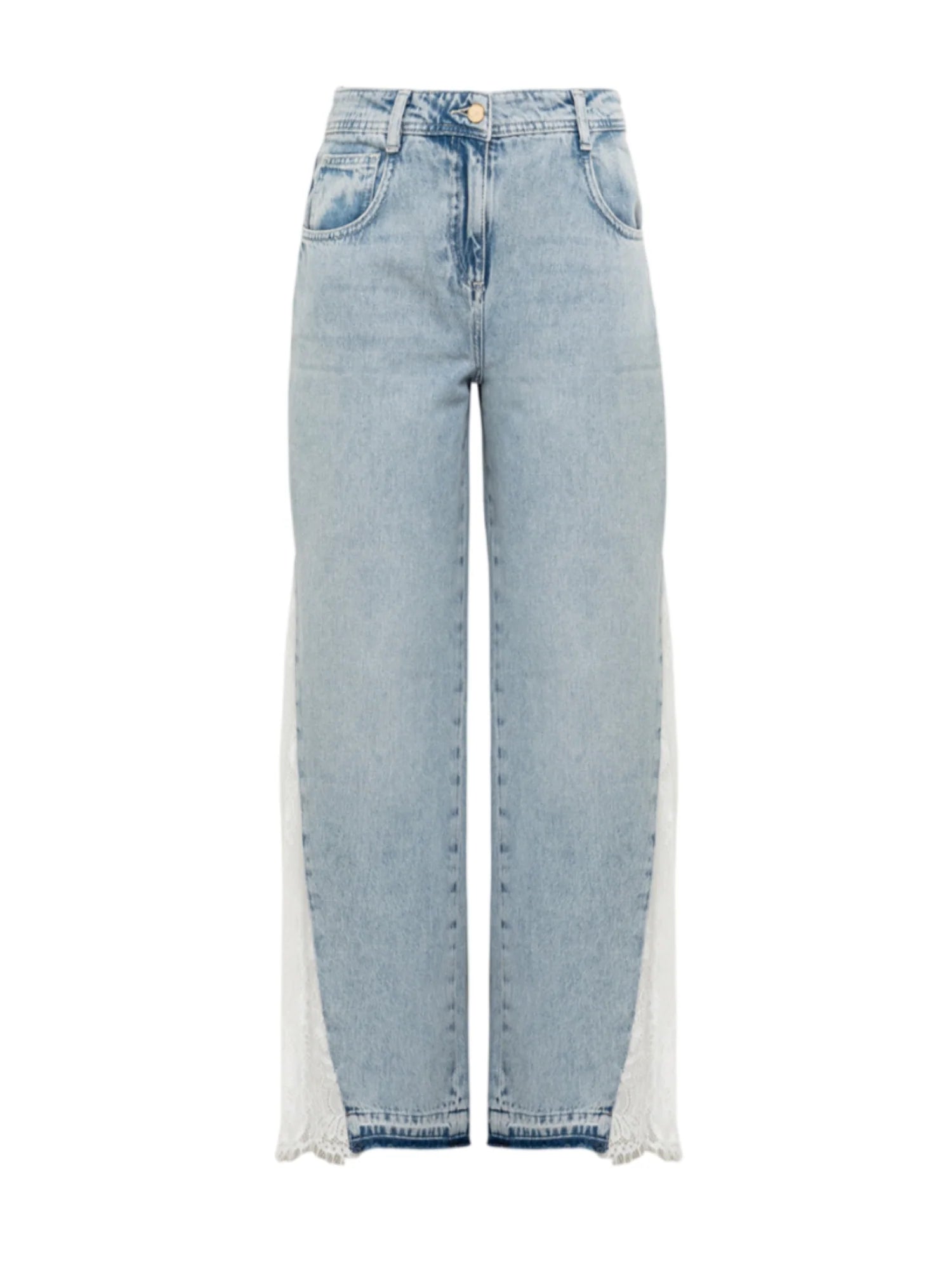Blugirl jeans wide leg con pizzo lavaggio chiaro RA6181D5009 77488 BLUGIRL 