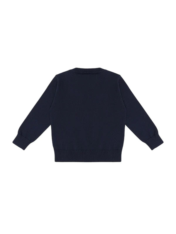 Boss maglia neonato in cotone con logo blu J52868 MARINE BOSS 