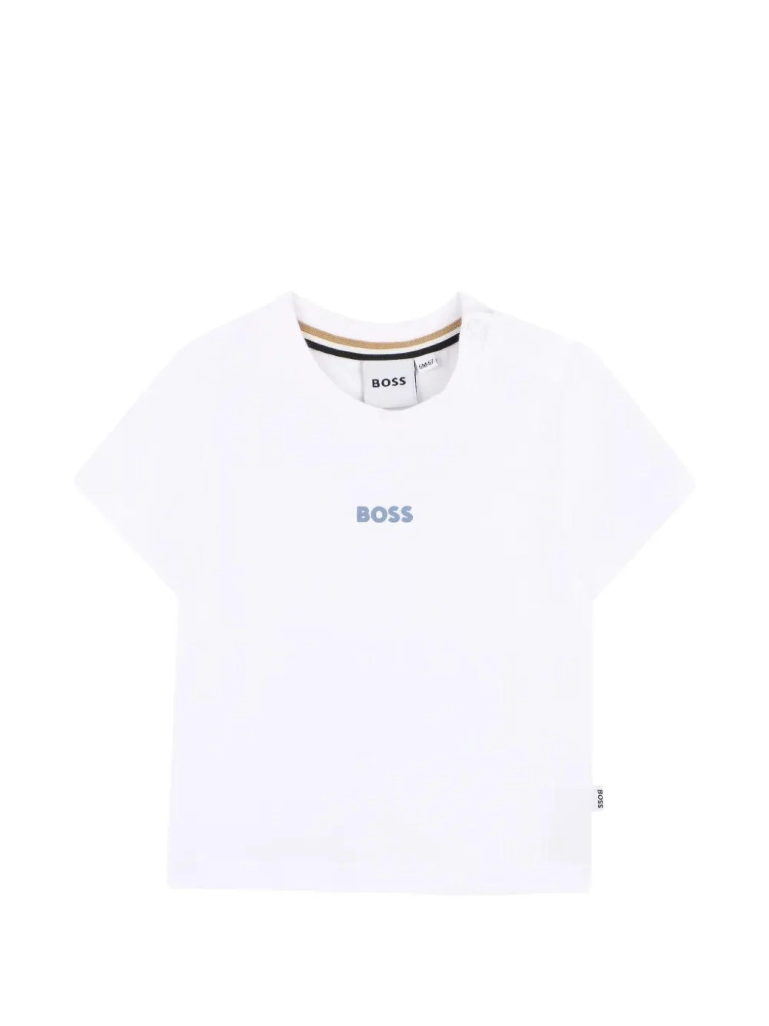Boss T-shirt neonato manica corta con logo bianco J52891 BIANCO BOSS 
