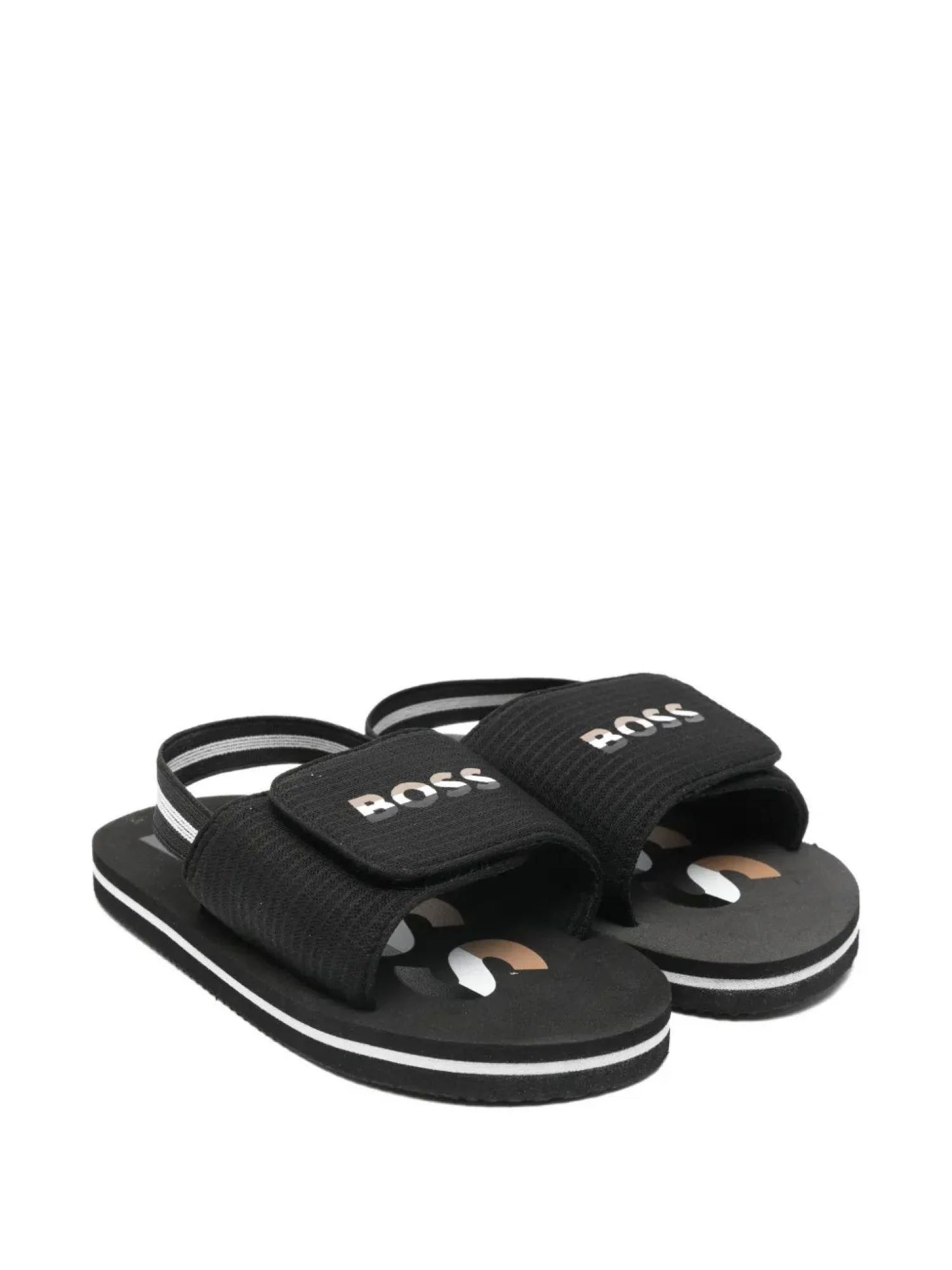 Boss sandali neonato con fascia logata nero J53242 NERO BOSS 
