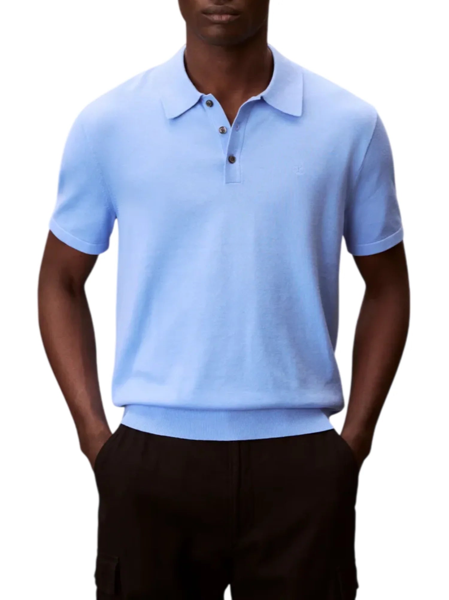 Calvin Klein polo uomo in maglia blu avio LV04LC326G C32 Calvin Klein 