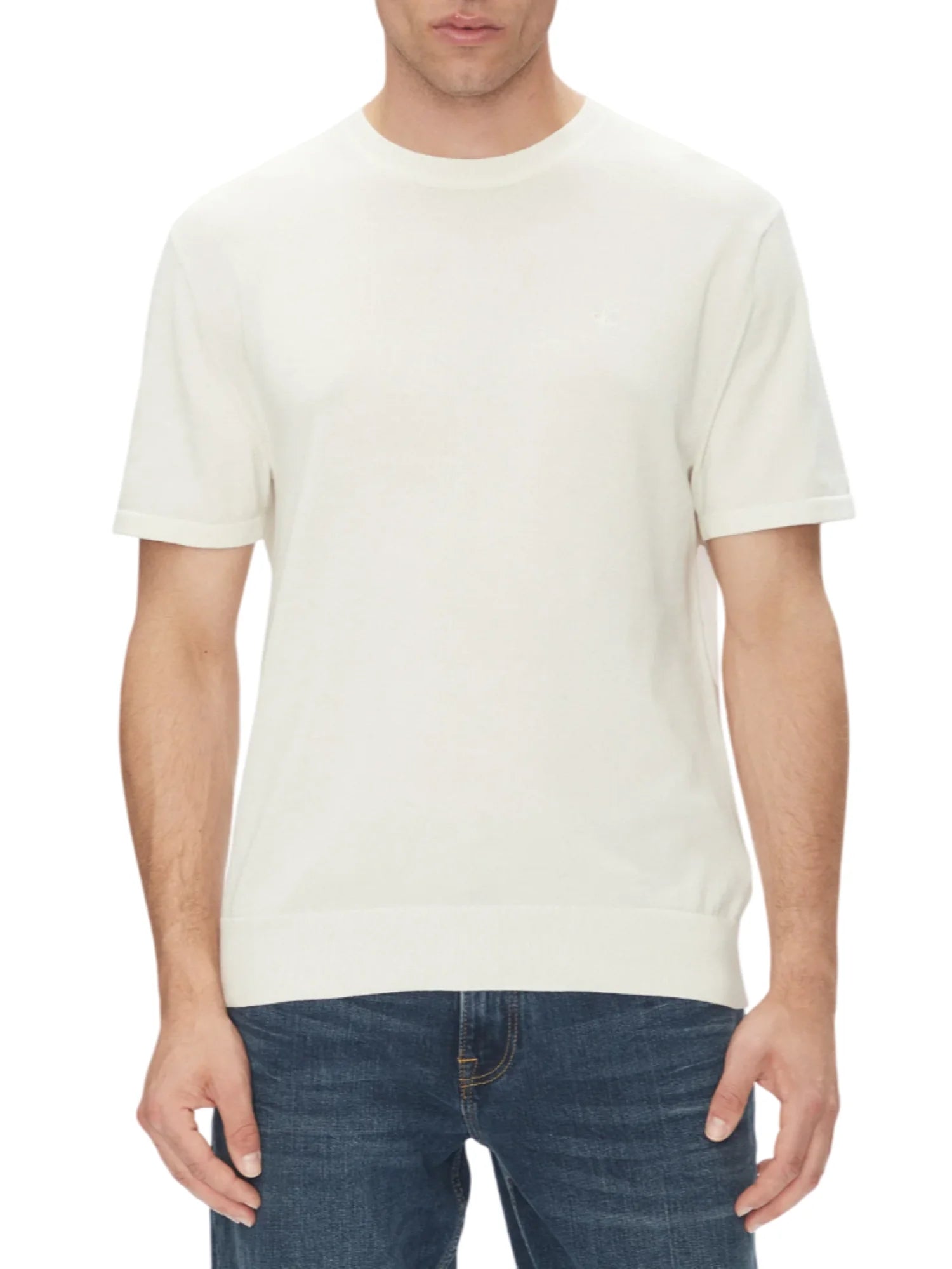 Calvin Klein maglia uomo manica corta in cotone avorio LV04LC333G YAS Calvin Klein 