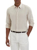 Calvin Klein camicia uomo manica lunga misto lino beige