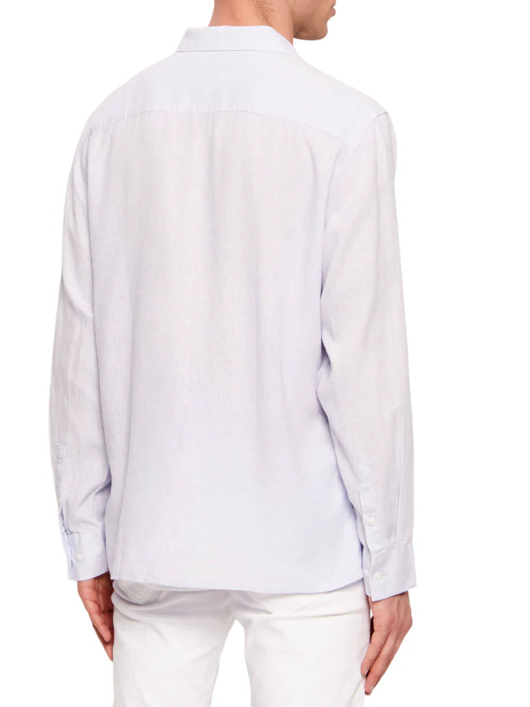 Calvin Klein camicia uomo manica lunga misto lino lavanda LV04LE125G 3T4 Calvin Klein 