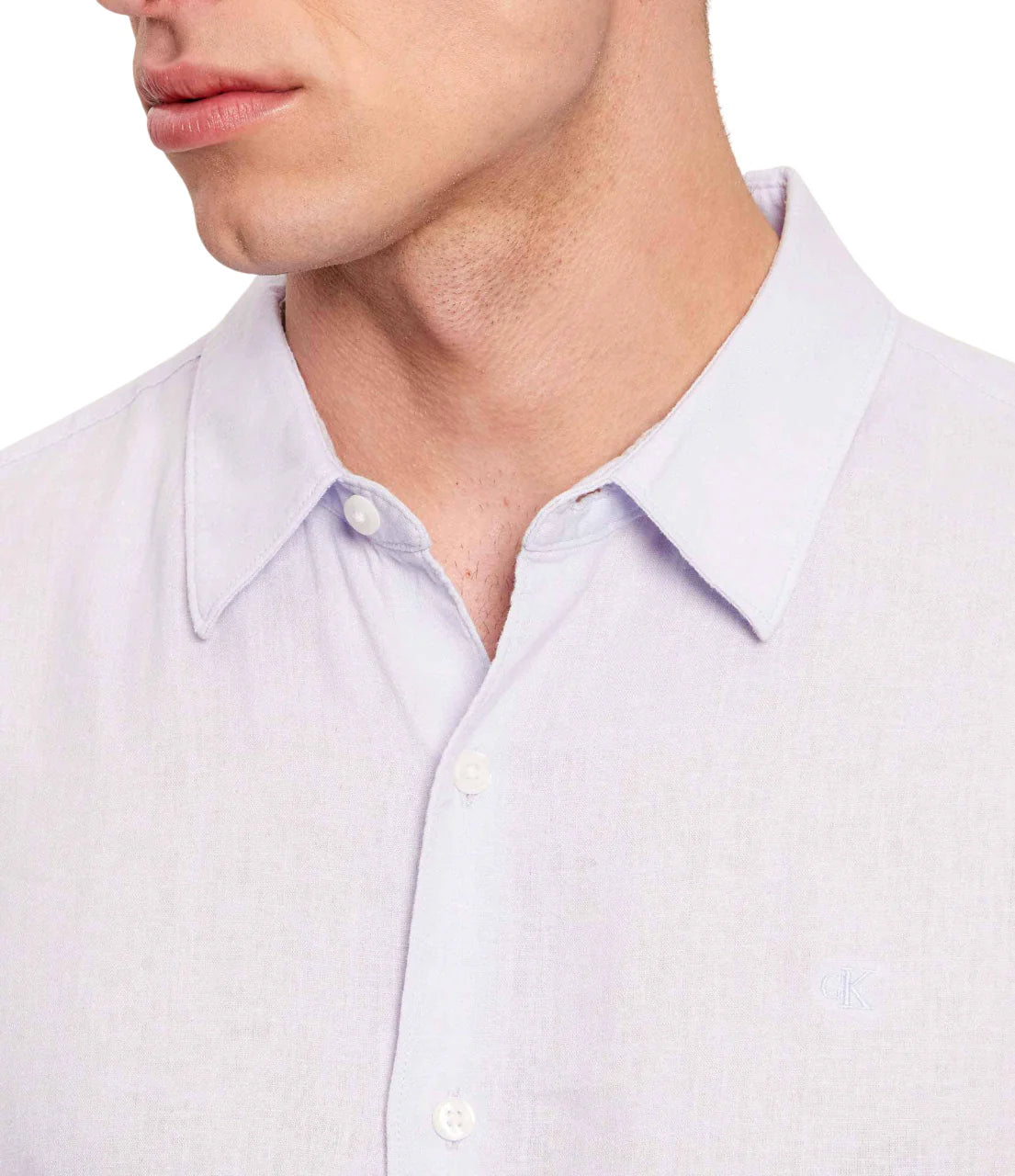 Calvin Klein camicia uomo manica lunga misto lino lavanda LV04LE125G 3T4 Calvin Klein 