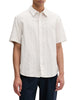 Calvin Klein camicia uomo in cotone check manica corta ecrù