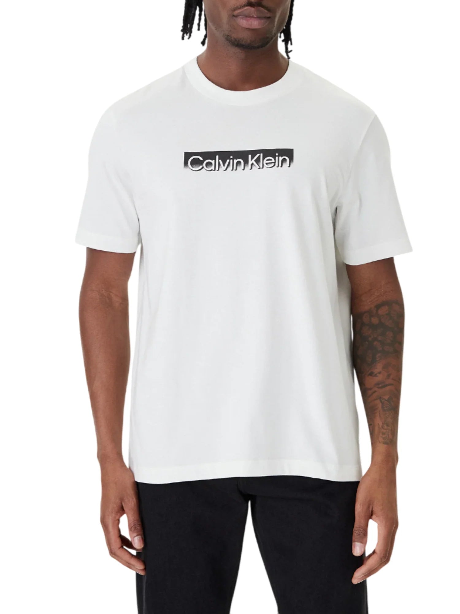 Calvin Klein T-shirt uomo manica corta con logo bianco LV04LF812G YAF Calvin Klein 