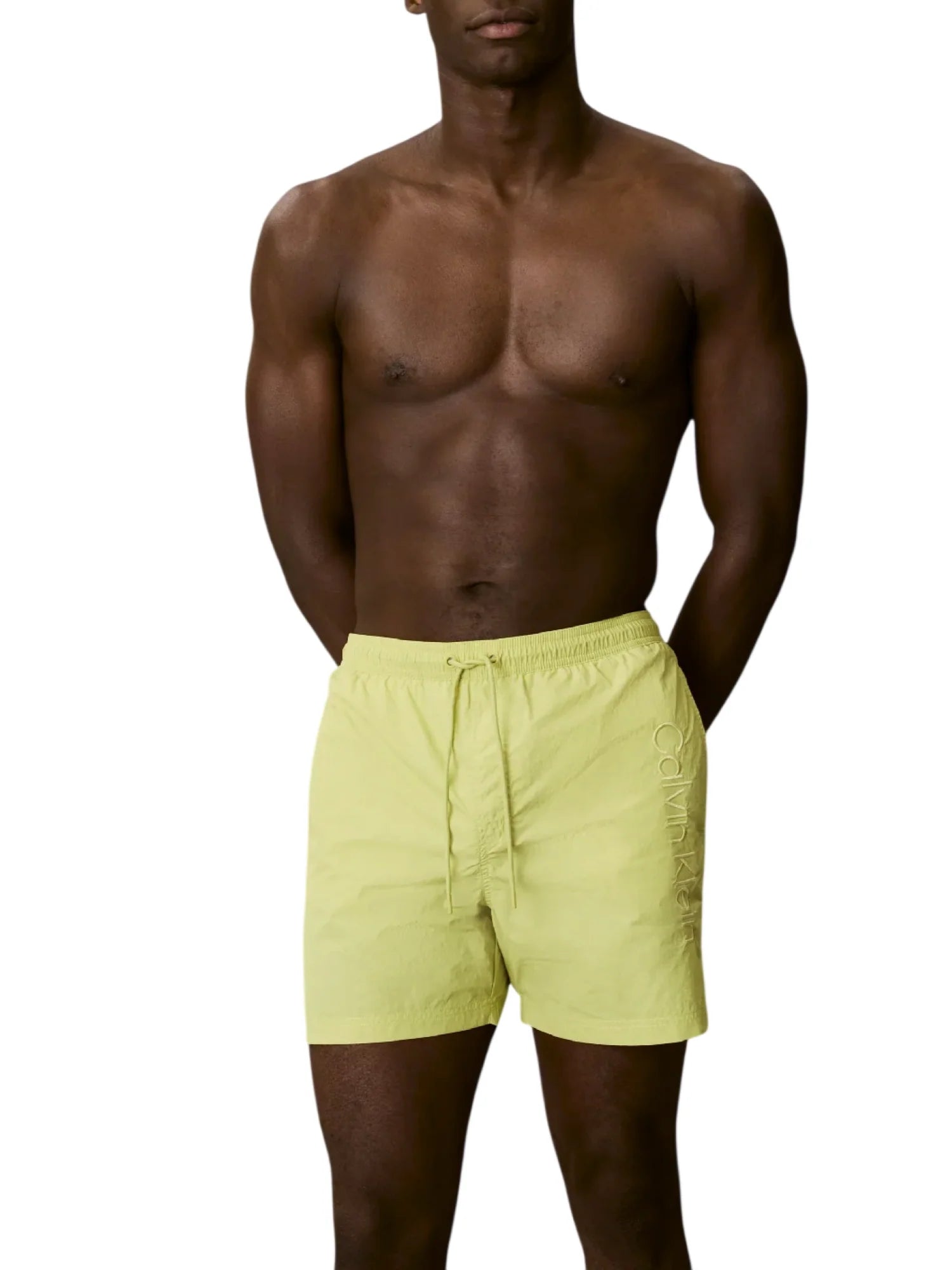 Calvin Klein boxer mare uomo con logo ricamato giallo ocra LV00N61029 8Y7 Calvin Klein Beachwear 