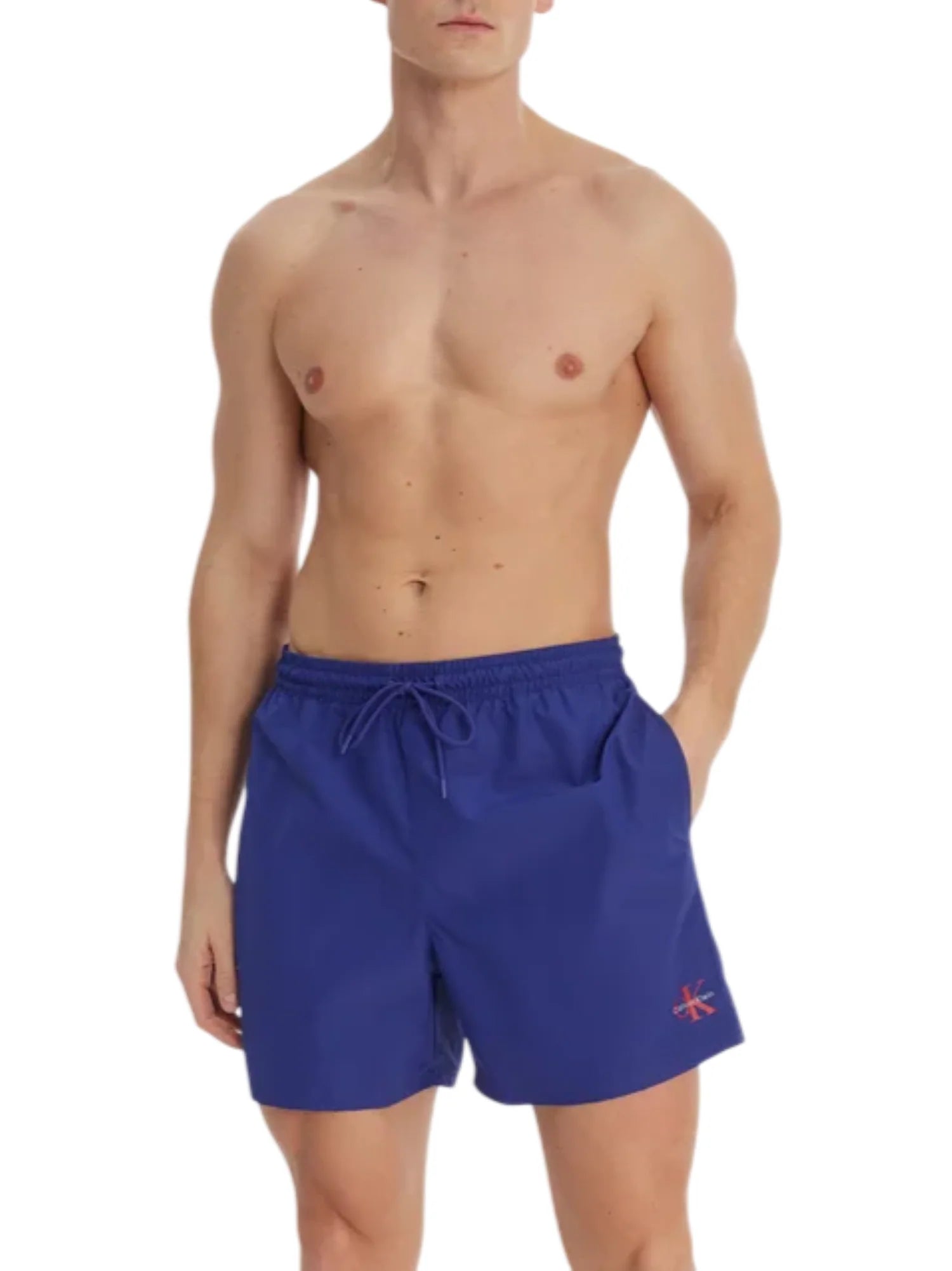 Calvin Klein boxer mare uomo con logo bluette LV00N61045 C8X Calvin Klein Beachwear 