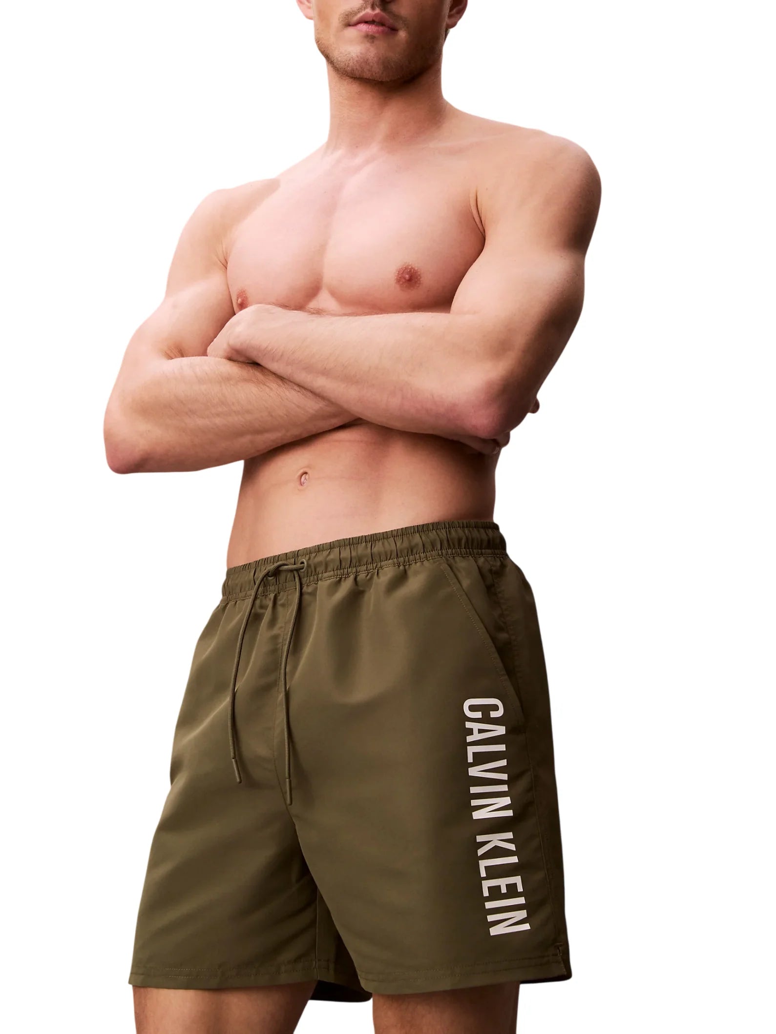 Calvin Klein boxer mare uomo con logo verde militare LV00N61047 PLI Calvin Klein Beachwear 
