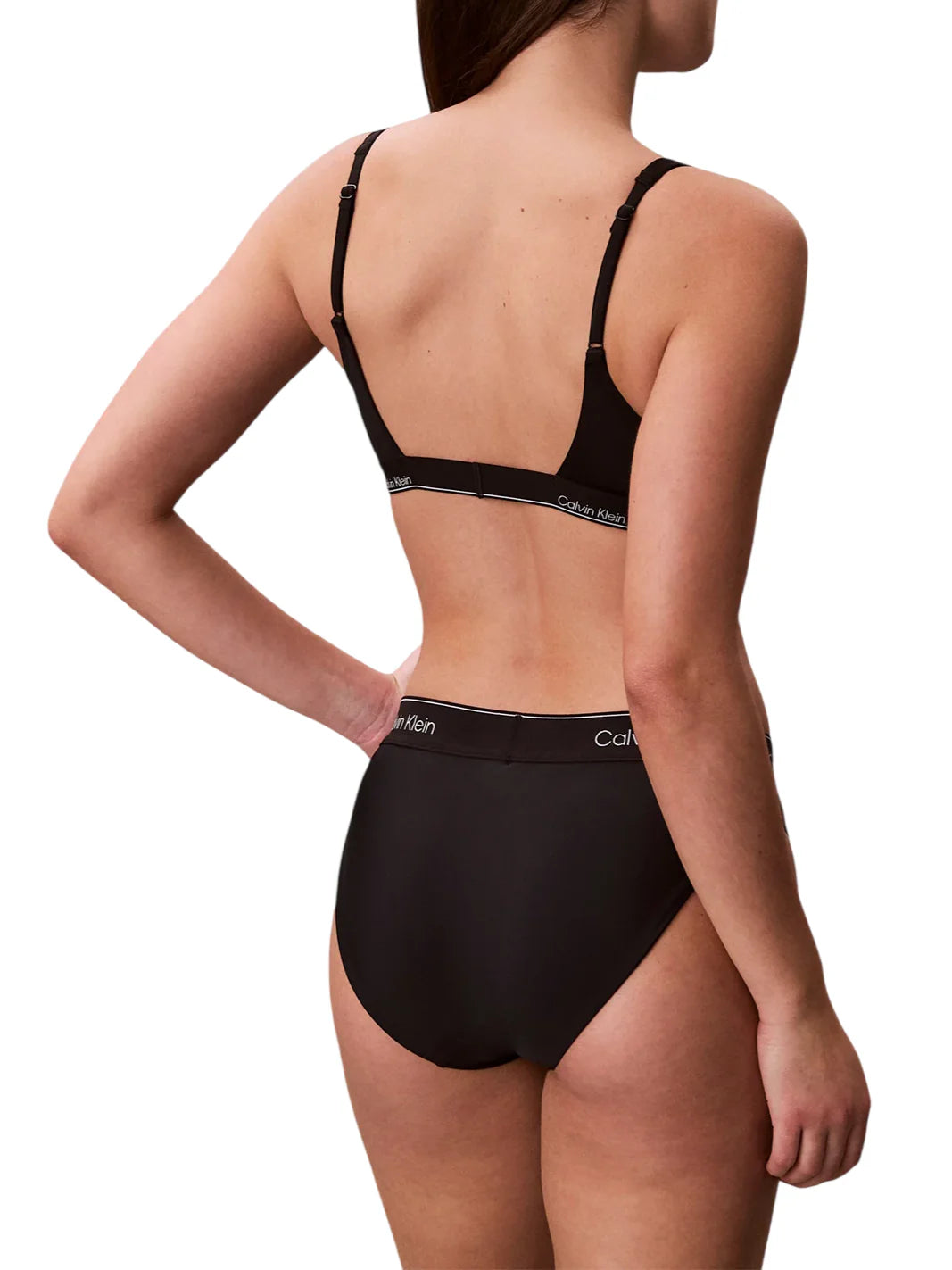 Calvin Klein bikini top donna con fascia logata nero LV00Q61207 UB1 Calvin Klein Beachwear 
