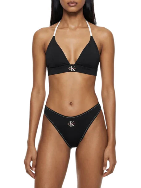 Calvin Klein bikini top triangolo donna con logo nero LV00Q61225 UB1 Calvin Klein Beachwear 