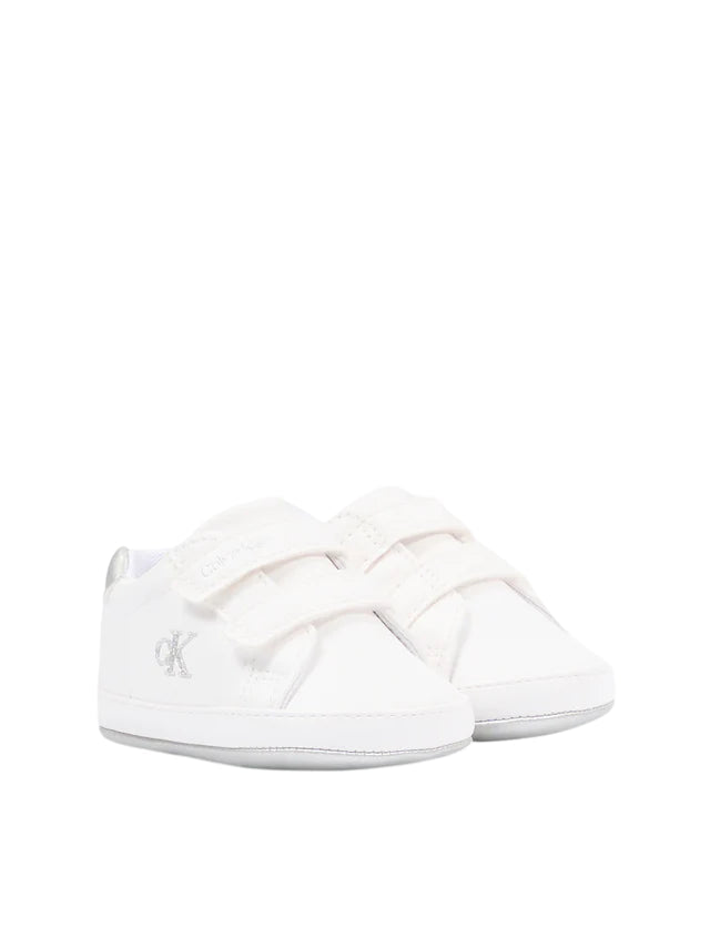 Calvin Klein scarpette neonata con logo glitter bianco V0A9-83201-1582 X025 Calvin Klein Footwear 