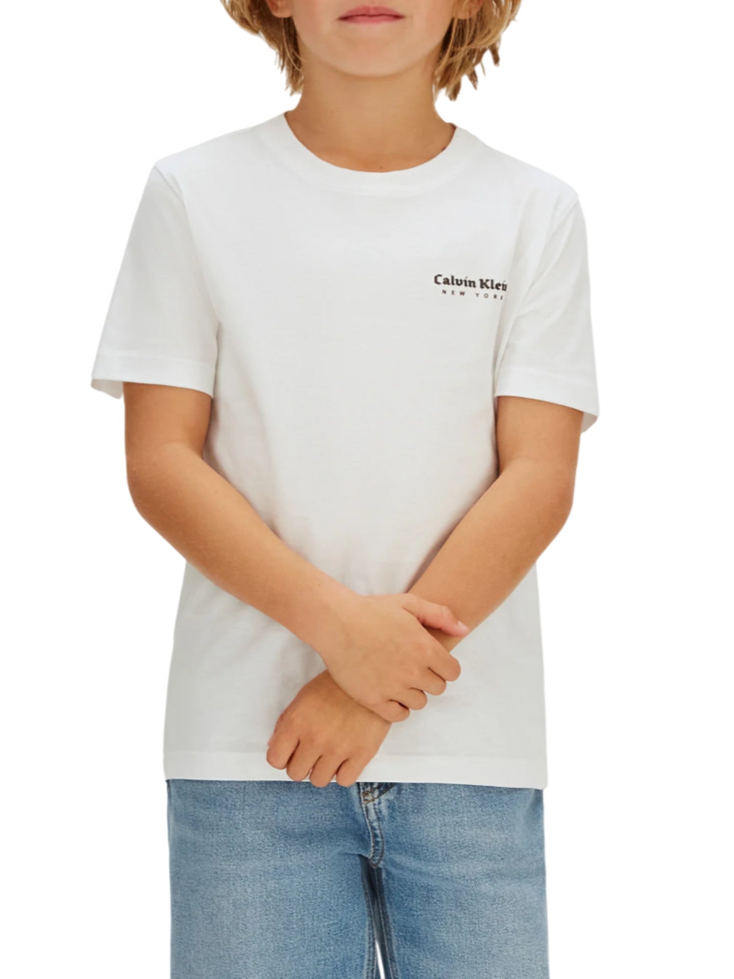 Calvin Klein Jeans T-shirt bambino con logo bianco IB0IB02608 YAF Calvin Klein Jeans 