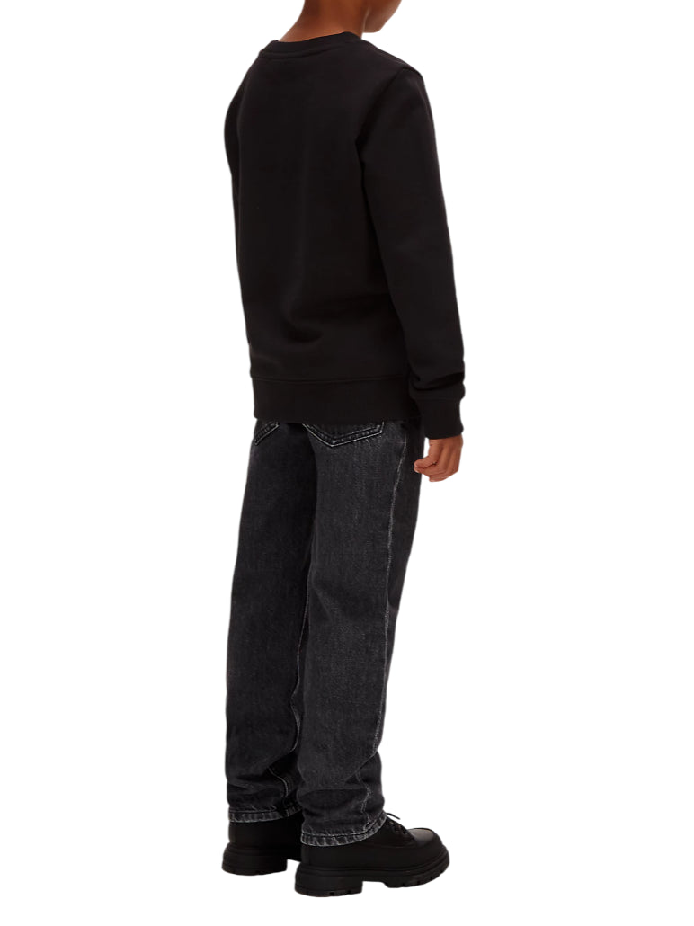 Calvin Klein Jeans felpa bambino minimal logo nero IB0IB02617 BEH Calvin Klein Jeans 