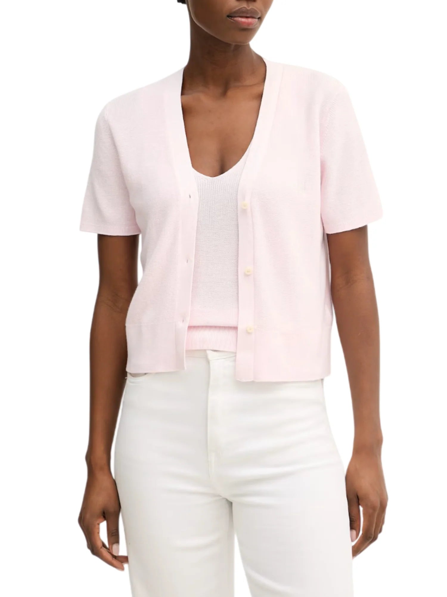 Calvin Klein set coordinato cardigan e top donna in maglia rosa LV047F353G 8Z6 Calvin Klein Jeans 