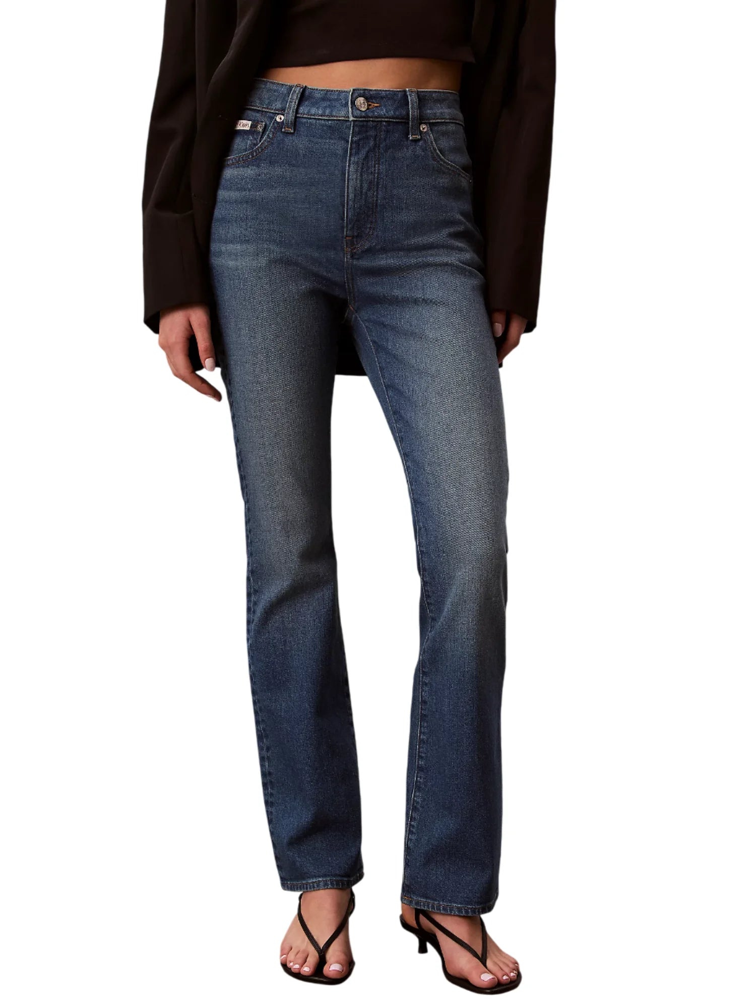 Calvin Klein Jeans jeans donna skinny Boot lavaggio blu LV047F666G Q0P Calvin Klein Jeans 