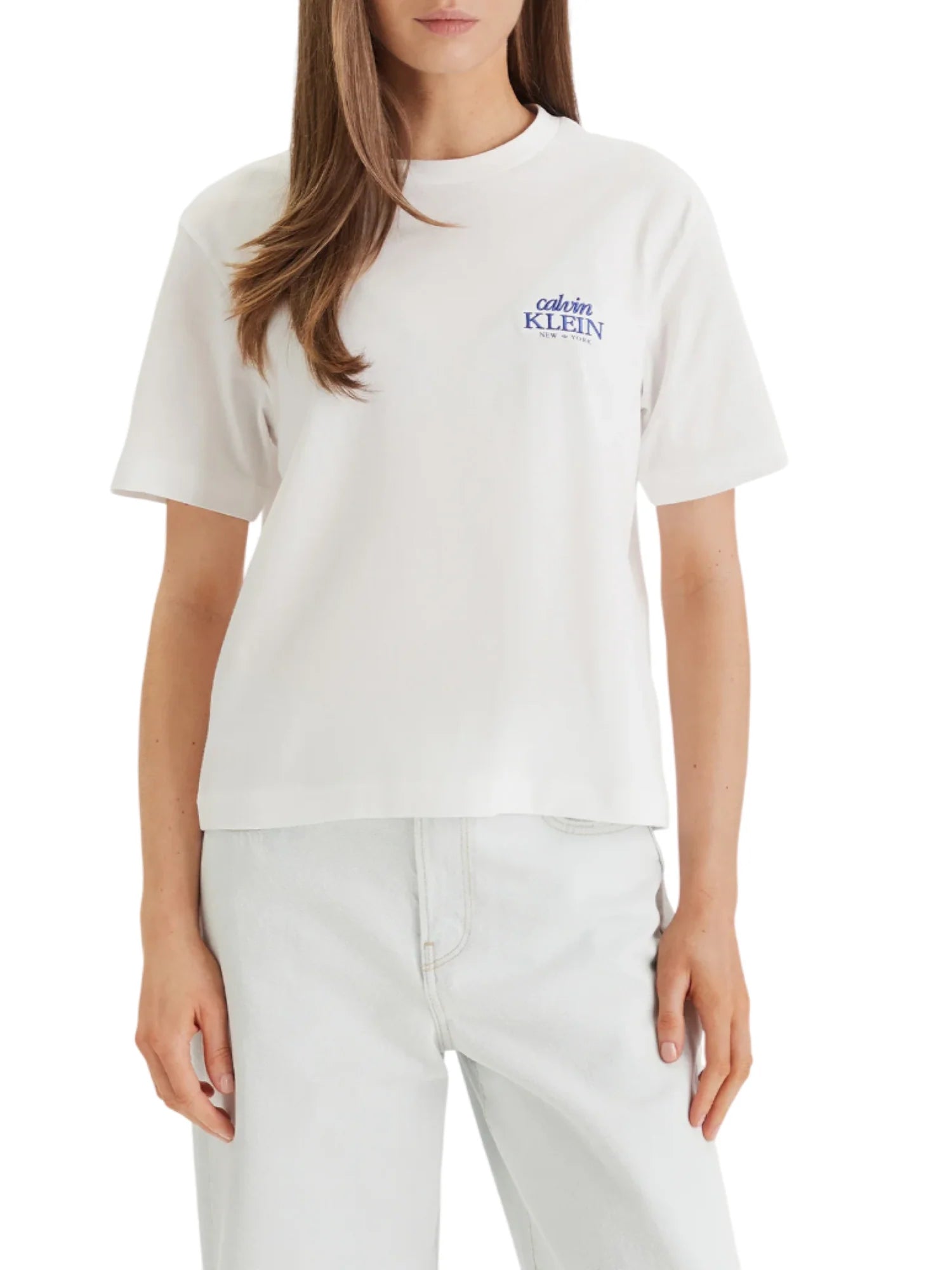 Calvin Klein Jeans T-shirt manica corta con logo ricamato bianco LV047F801G YAF Calvin Klein Jeans 
