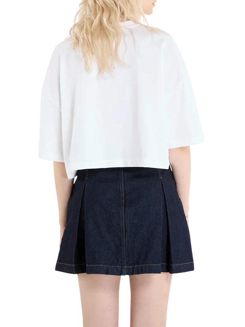 Calvin Klein Jeans T-shirt crop donna con logo bianco LV047F813G YAF Calvin Klein Jeans 