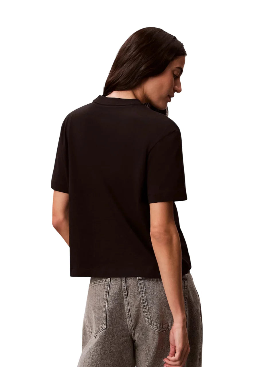Calvin Klein T-shirt donna manica corta donna nero LV047F820G UB1 Calvin Klein Jeans 