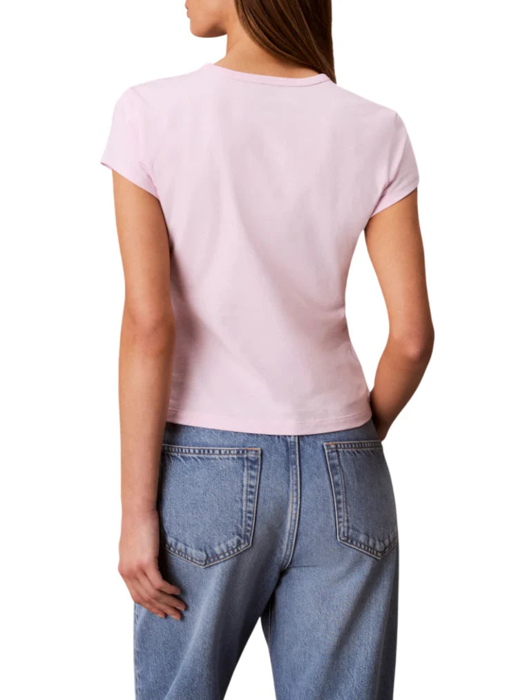 Calvin Klein Jeans T-shirt manica corta donna con logo rosa LV047F842G 8Z6 Calvin Klein Jeans 