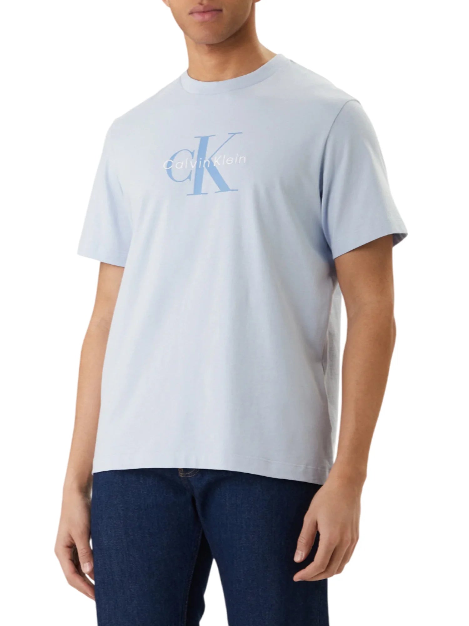 Calvin Klein Jeans T-shirt manica corta celeste LV04RB862G C1O Calvin Klein Jeans 