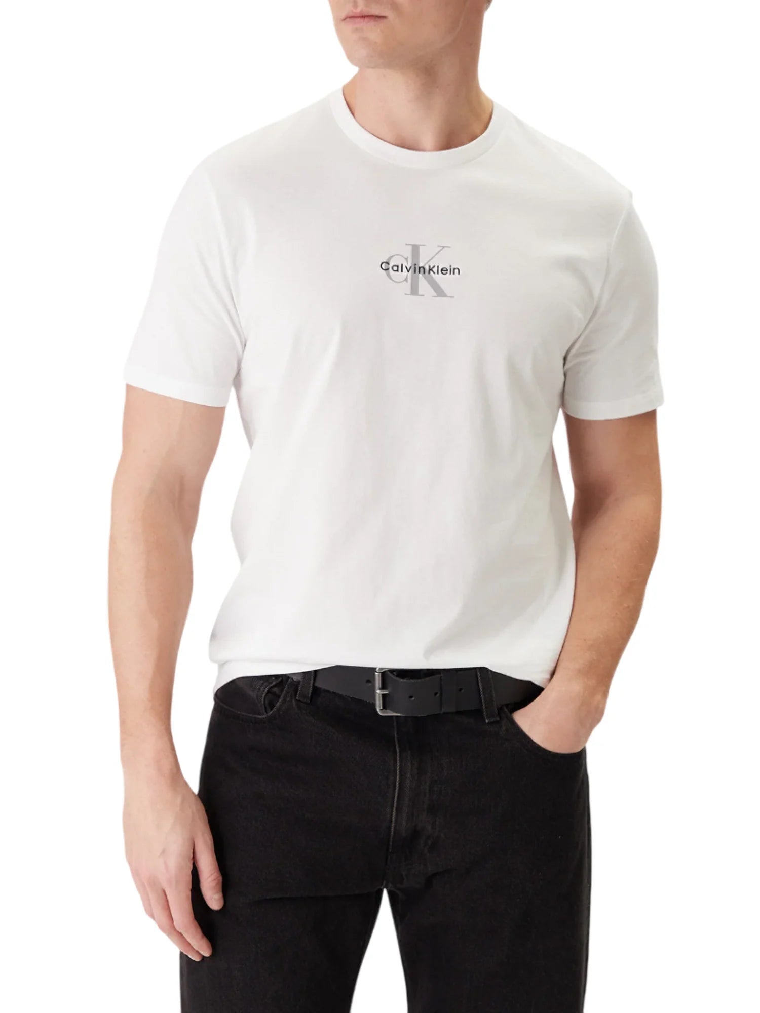 Calvin Klein Jeans T-shirt manica corta con logo uomo bianco LV04RB866G YAF Calvin Klein Jeans 