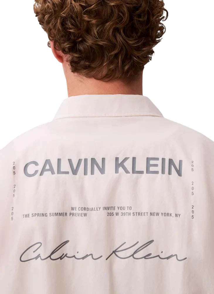 Calvin Klein Jeans camicia manica corta uomo relaxed fit ecrù LV04RF122G GNA Calvin Klein Jeans 