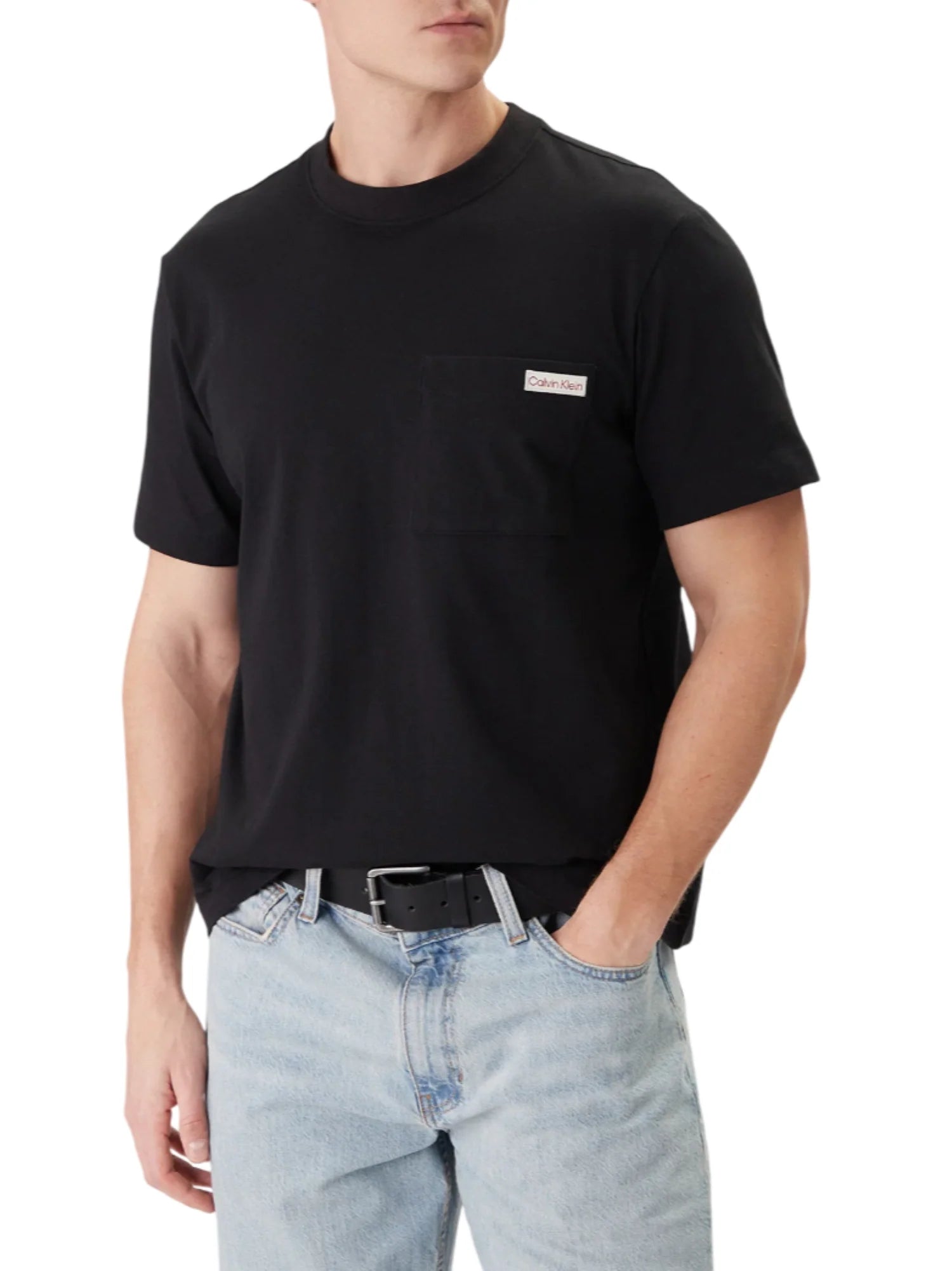 Calvin Klein Jeans T-shirt manica corta con taschino nero LV04RF280G UB1 Calvin Klein Jeans 