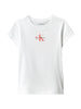 Calvin Klein T-shirt bambina manica corta con logo bianco
