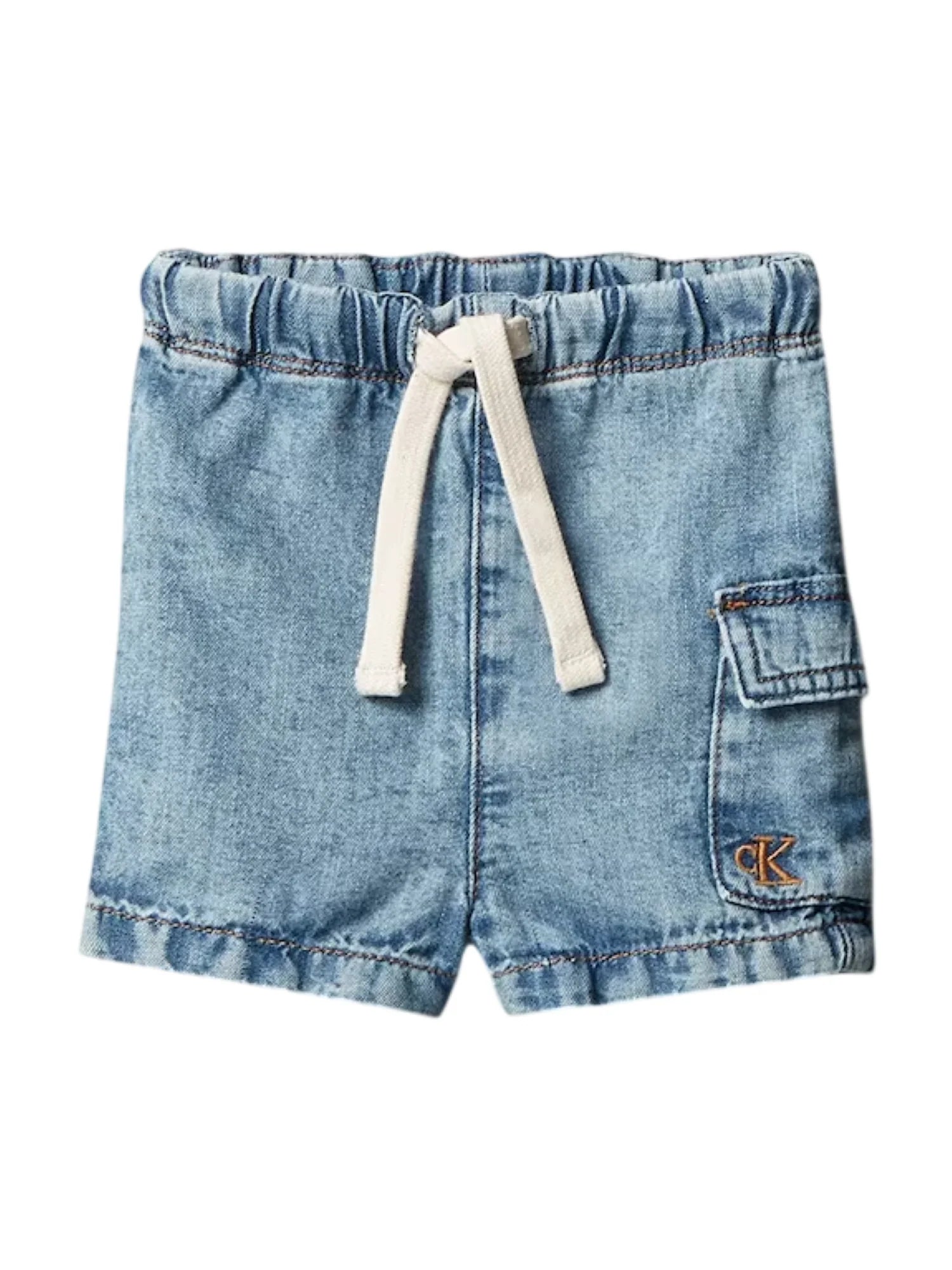 Calvin Klein Jeans shorts cargo neonato in denim lavaggio medio LVCKSJC60B 1A4 Calvin Klein Jeans 
