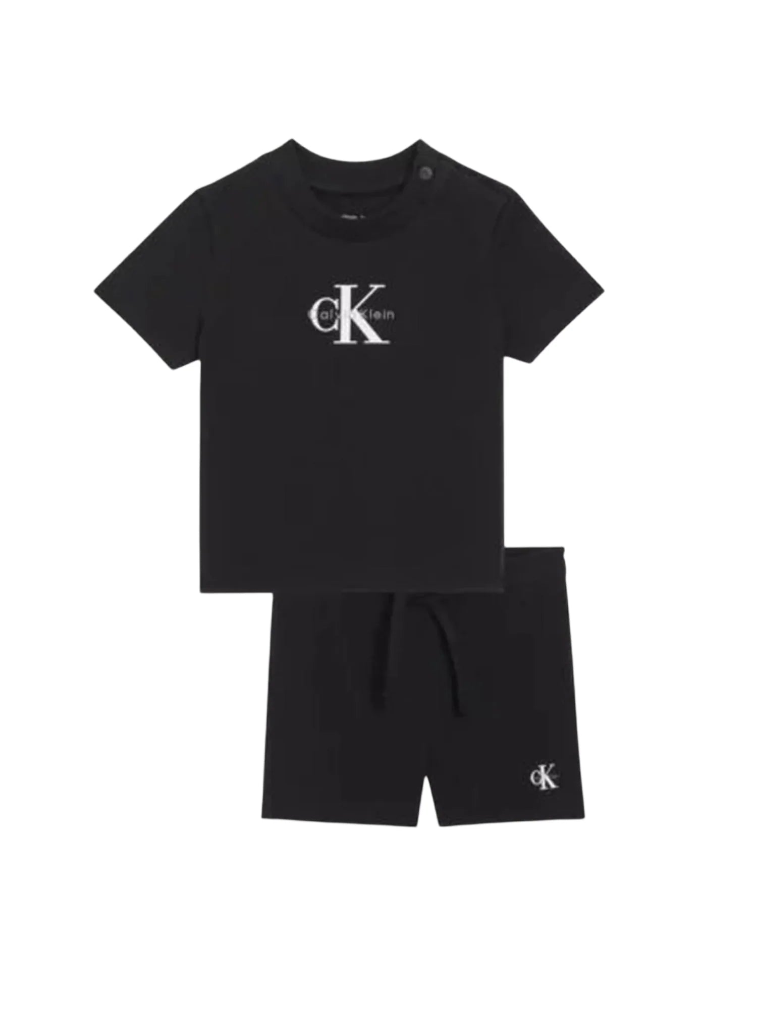 Calvin Klein Jeans completo estivo neonato T-shirt e shorts nero LVCKSJI09B BEH Calvin Klein Jeans 
