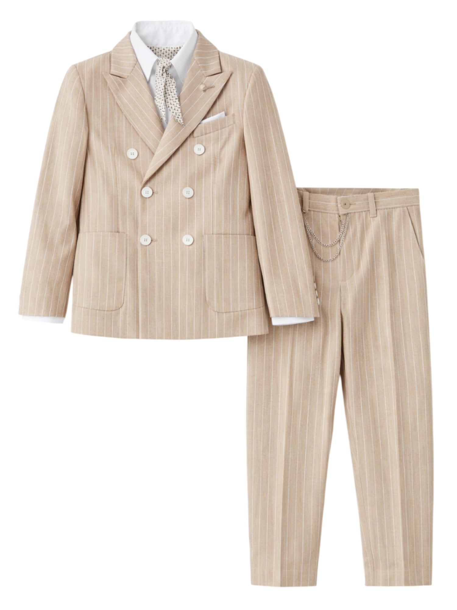 Colori Chiari completo elegante gessato doppiopetto bambino tortora MJ508366-4896 27 COLORICHIARI 