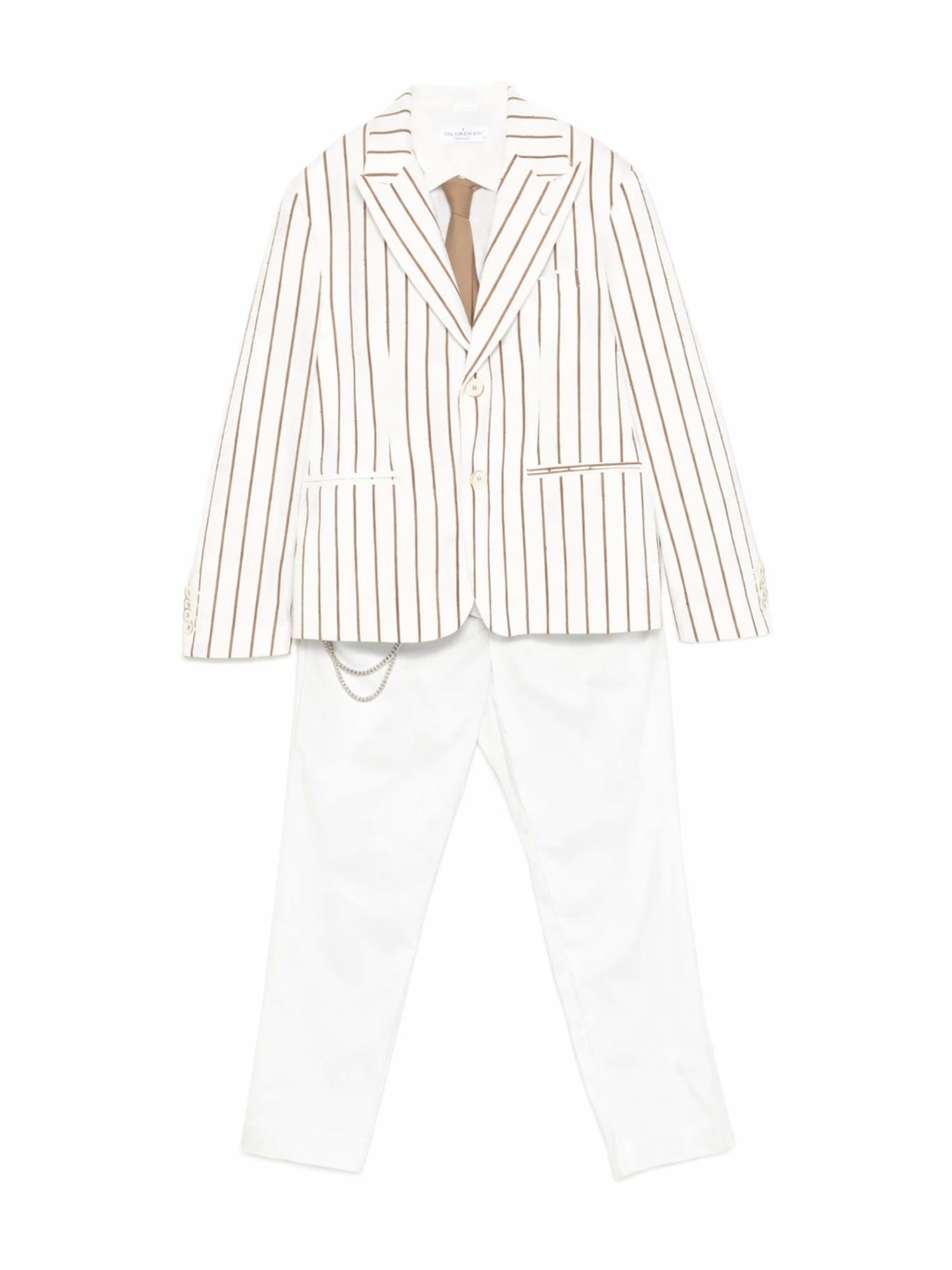 Colori Chiari completo elegante gessato bambino bianco cammello MJ508374-4911 28 COLORICHIARI 