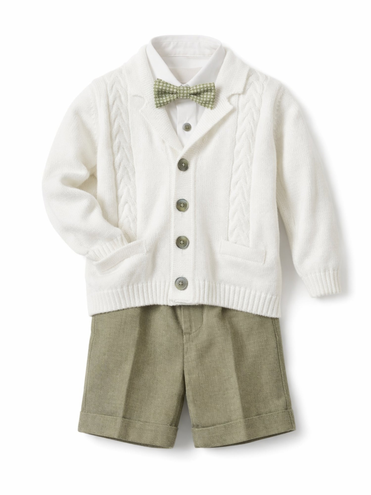 Colori Chiari completo elegante neonato cardigan camicia bermuda bianco verde MN408429-4918 35 COLORICHIARI 