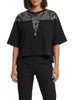 County of Milan T-shirt crop donna con stampa iconica nero