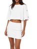County of Milan T-shirt crop donna con logo strass bianco